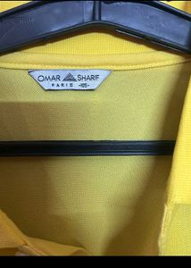 Men's Yellow Geometric Polo T-Shirt