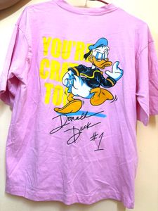 Pink Donald Duck Graphic T-Shirt