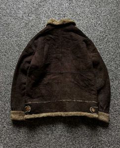 Vintage Look Suede &amp; Sherpa Jacket