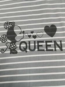 Cute Minnie Queen Striped T-Shirt