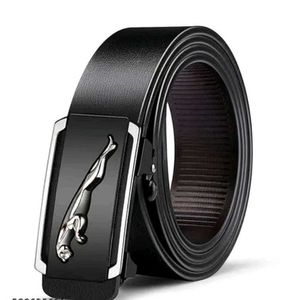 Stylish Black Belt with Jaguar Buckle