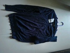 Navy Blue V-Neck Long Sleeve Top ( new with tag)