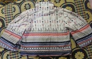 Boho Print Button-Up Shirt