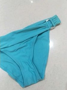 Turquoise Bikini Bottoms with Buckle Detail