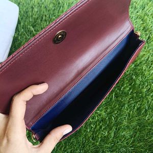Estee lauder Burgundy Woven Chain Sling Bag