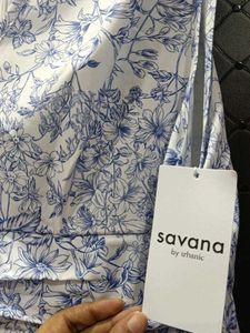 Blue Floral Sleeveless Dress