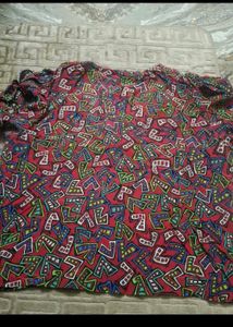 Unique Geometric Print Button-Up Shirt