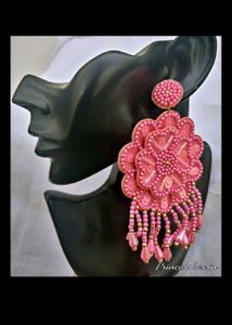 3 sets of Boho Beaded Floral Mirror Earrings