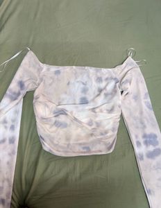 Off Shoulder White Crop Top- ZARA