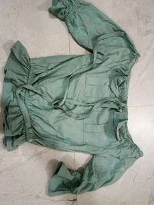 Off-Shoulder Mint Green Top