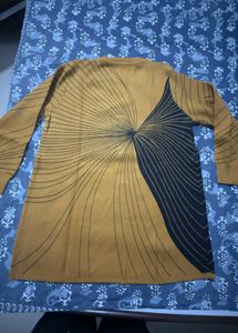 Striking Red &amp; Black Patterned midi , yellow kurti