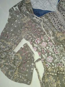 Boho Print Kurta with Flair Sleeves