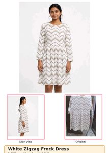 Stylish White Kurta with Chevron Print