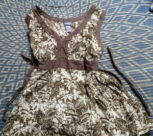 Brown Vintage Floral Print Cotton Kurti 🤎🤍