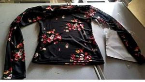 Floral Mesh Long Sleeve Top