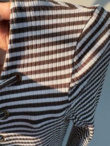 Striped Lace-Up Mini Dress
