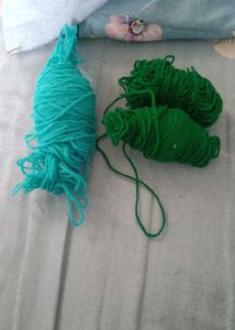 Turquoise & Green Yarn Skeins