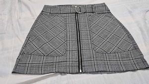 Stradivarius Plaid Mini Skirt