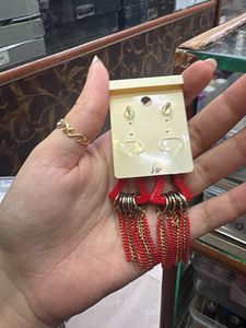 Red &amp; Gold Tassel Dangle Earrings any 1