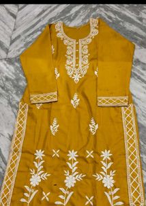 Yellow Embroidered Kurta Set