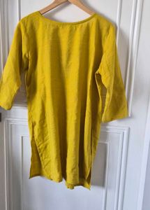Yellow Kurta Pant Co-ord set  with Mirror Work