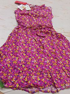 8-10 year Charming Floral Print Dress for Girls