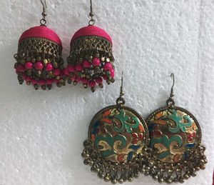 Designer Jhumka & Round Earrings Set