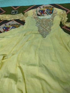 Elegant Yellow Anarkali Gown