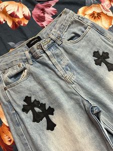 Printed Mid Rise Denims