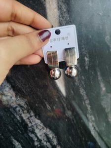Minimalist Silver Ball Drop Earrings