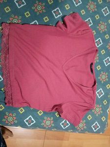 Cute Pink Cropped V-Neck Top