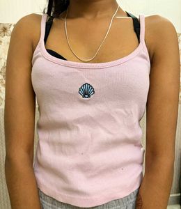 Cute Pink Ribbed Tank Top