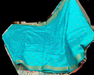 Elegant Blue &amp; Gold Silk Saree