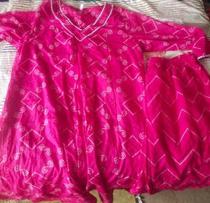 bandhani pattern women Kurta Set 3XL