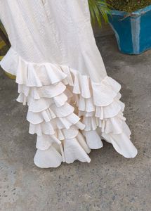 Cream Ruffled Maxi Dress