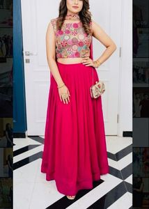 ✨ Designer Hot Pink Indo-Western Lehenga Set ✨