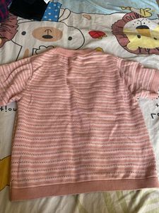 Pink Striped Knit Top