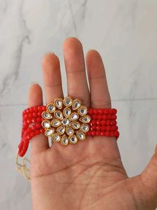 Red Beaded Necklace &amp; Earrings Set