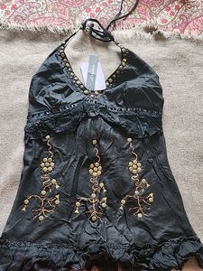 New Brand Unused Black Halter Neck Top