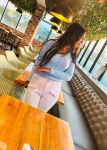 Blue CUTE front Button Style Top 🪷