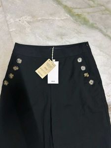 MANGO Chic Black Wide Leg Pants