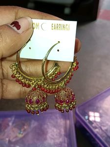 Jhumki Earrings &amp;Stude 50rupee piece