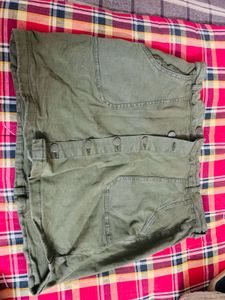 Olive Green Button-Down Skirt