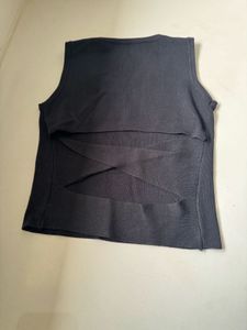back cut out ribbed tank top