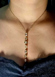 Anti tarnish Elegant Gemstone Pendant Necklace