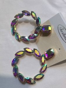 Rainbow Korean Glass Stone Earring