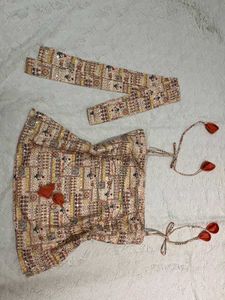 Desi Ethnic cotton corset top with Scarf