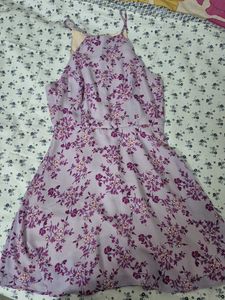 Chic Lavender Floral Mini Dress