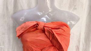 Orange Bow Bandeau Top