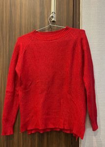 Cozy Red Textured Sweater
